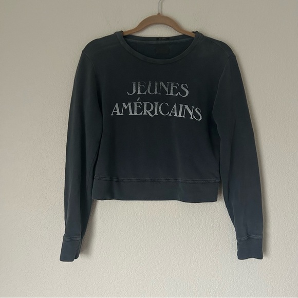MOTHER Tops - MOTHER “Jeunes Americains” Sweatshirt in washed Gray
